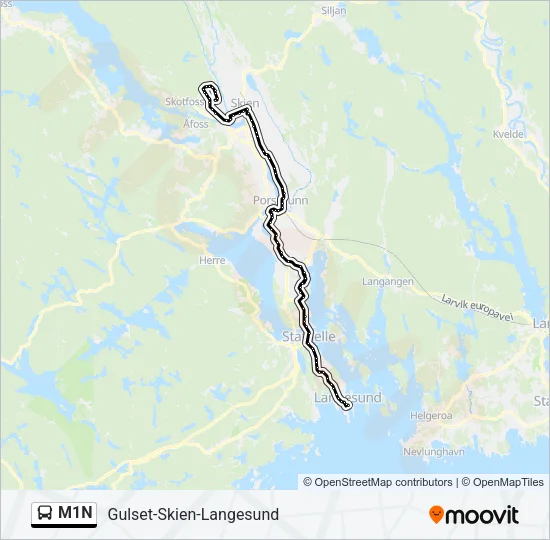 M1N Bus Line Map