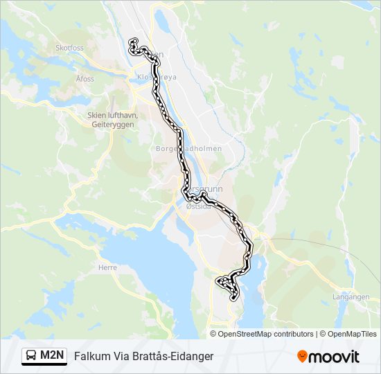 M2N bus Line Map