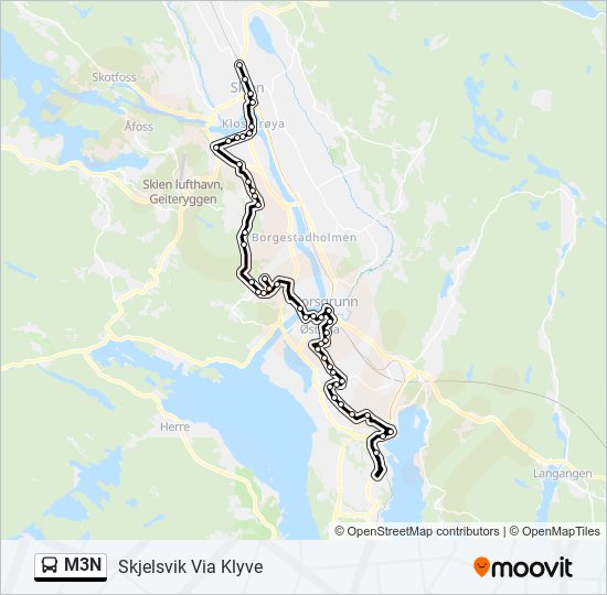 M3N bus Line Map