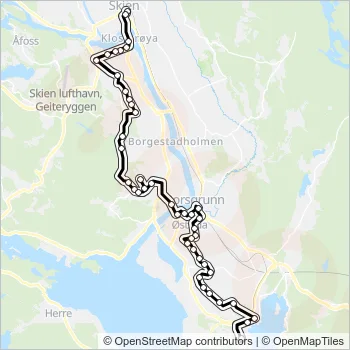 M3N Bus Line Map
