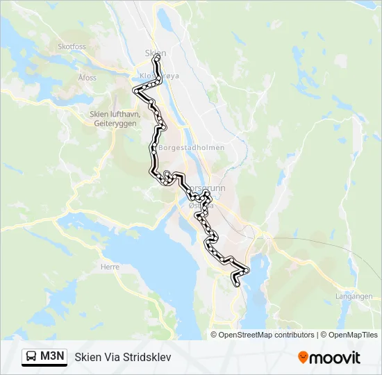M3N Bus Line Map