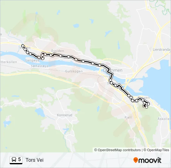 5 Bus Line Map