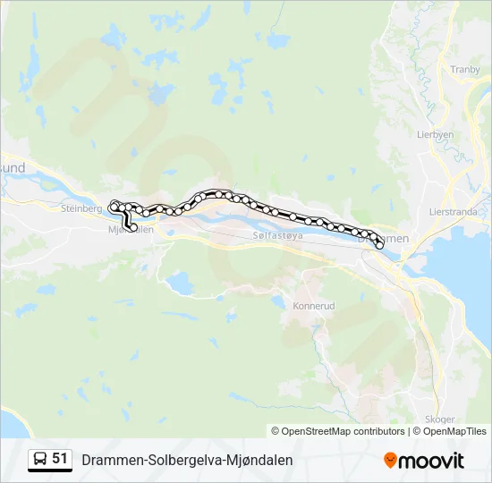51 Bus Line Map