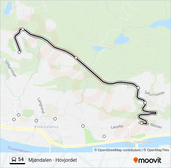 54 Bus Line Map