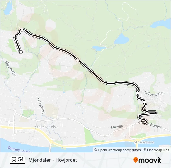 54 Bus Line Map