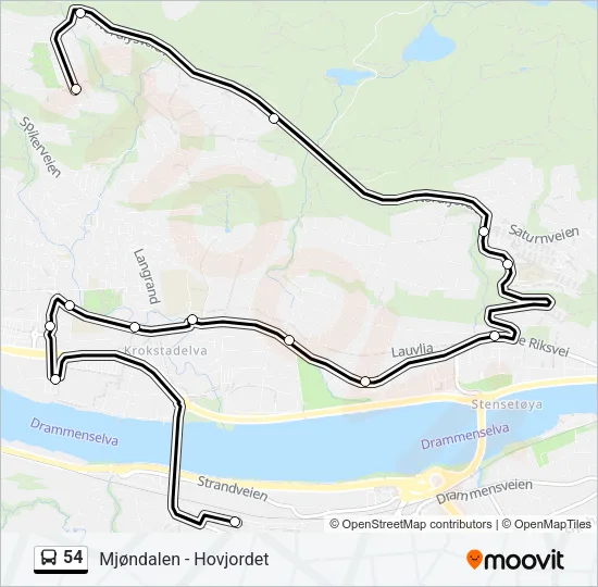 54 Bus Line Map