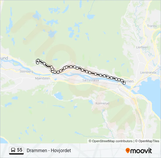 55 Bus Line Map