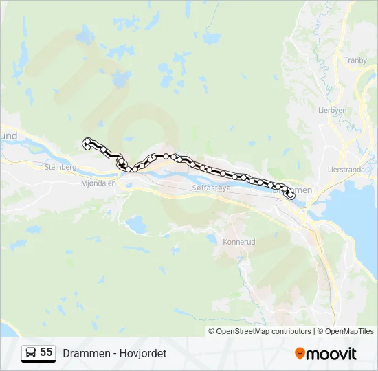 55 Bus Line Map