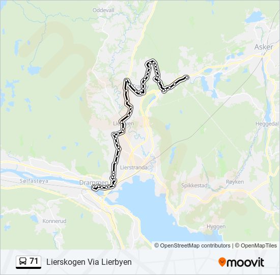 71 bus Line Map