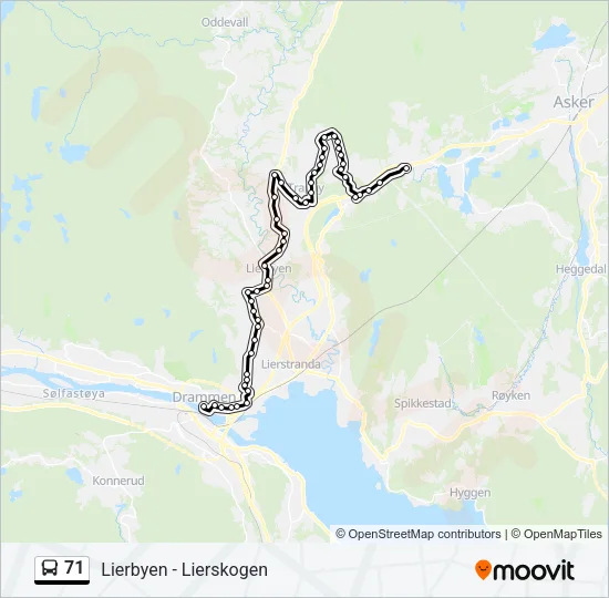 71 Bus Line Map