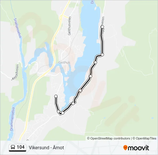 104 Bus Line Map