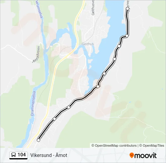 104 Bus Line Map