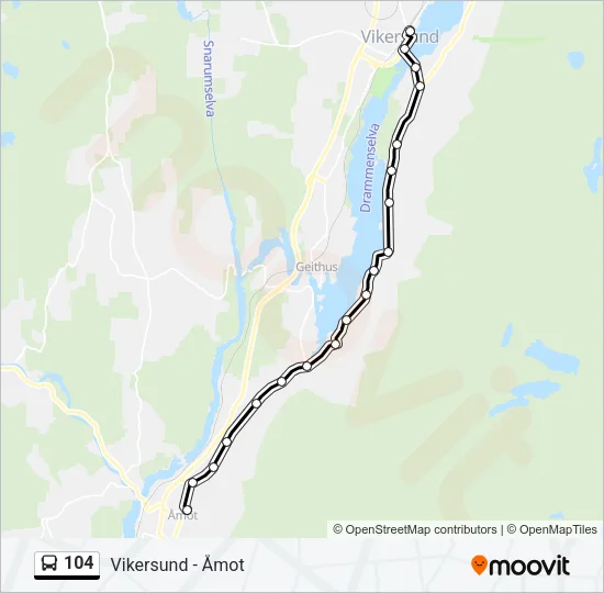 104 Bus Line Map