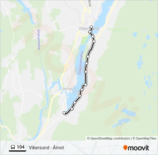 104 Bus Line Map