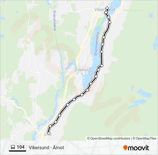 104 Bus Line Map