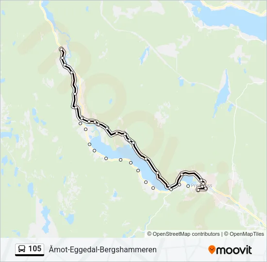 105 Bus Line Map