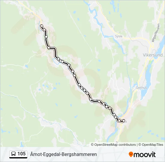 105 Bus Line Map