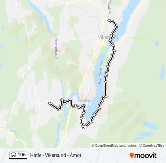 106 bus Line Map