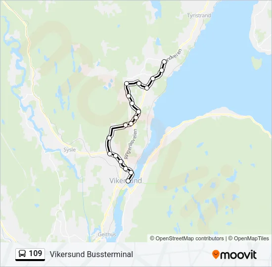 109 Bus Line Map