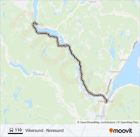 110 bus Line Map