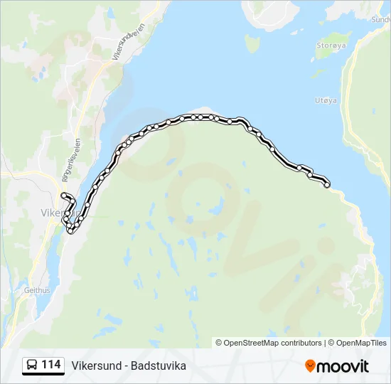114 Bus Line Map