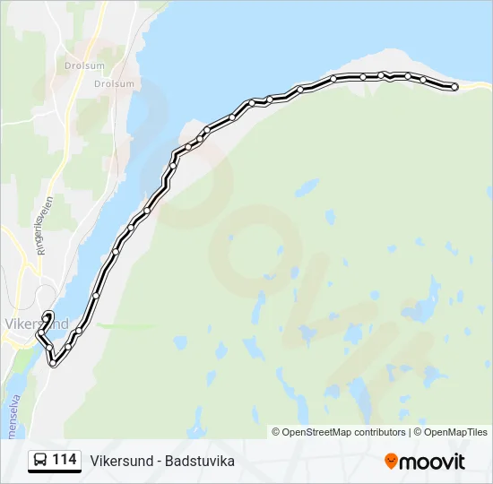114 Bus Line Map
