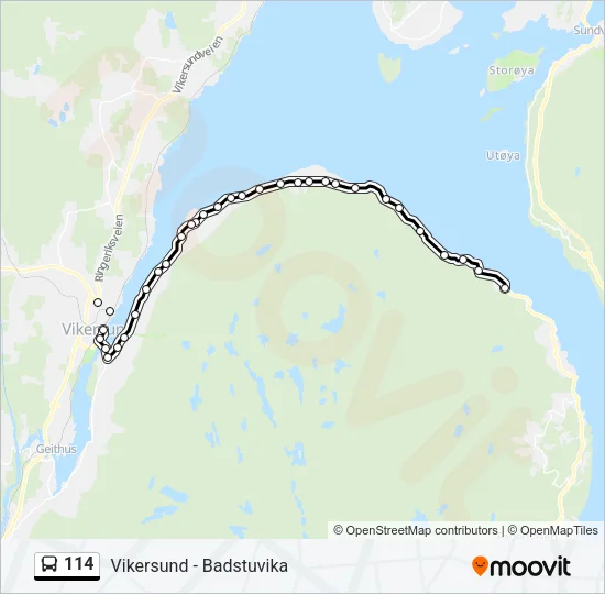 114 Bus Line Map