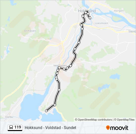 119 bus Line Map