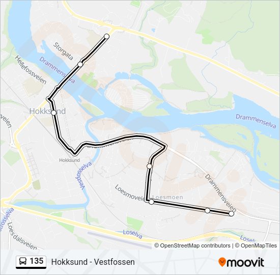 135 Bus Line Map