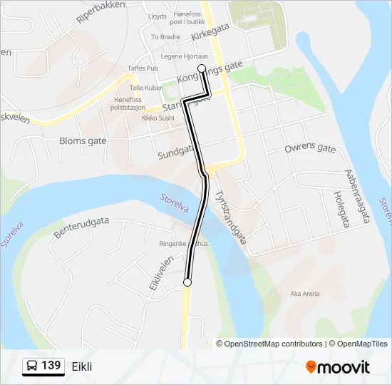 139 Bus Line Map