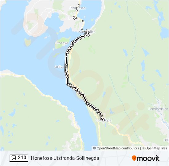 210 Bus Line Map