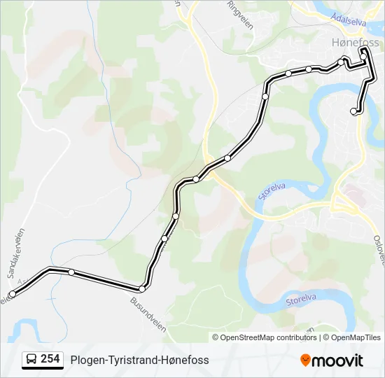 254 Bus Line Map
