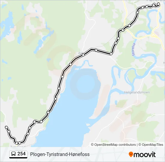 254 Bus Line Map