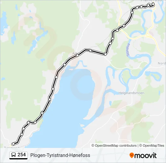 254 Bus Line Map