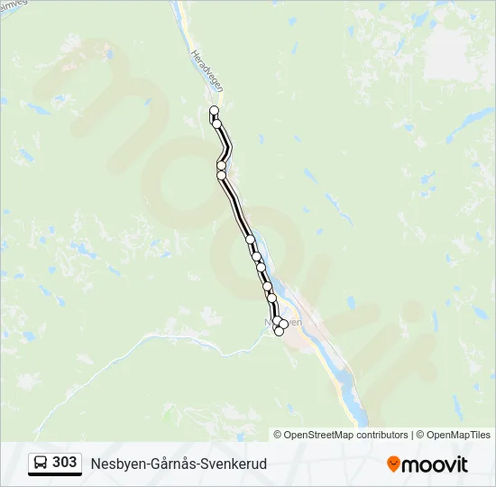 303 Bus Line Map