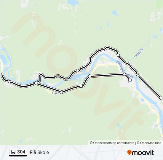 304 Bus Line Map