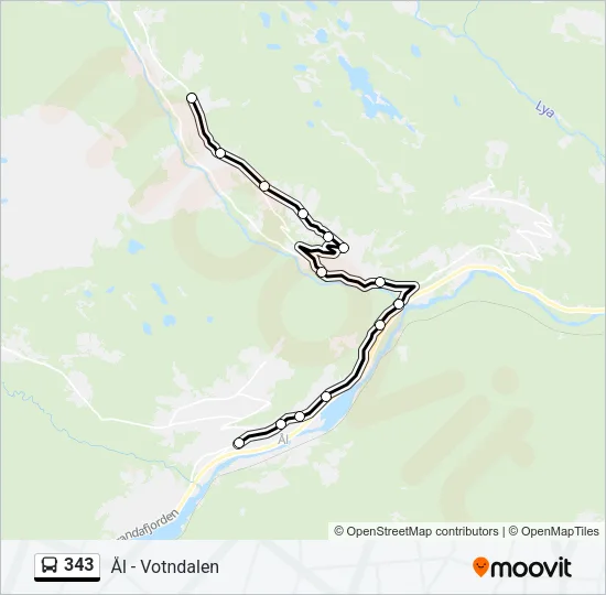 343 Bus Line Map