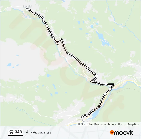343 Bus Line Map