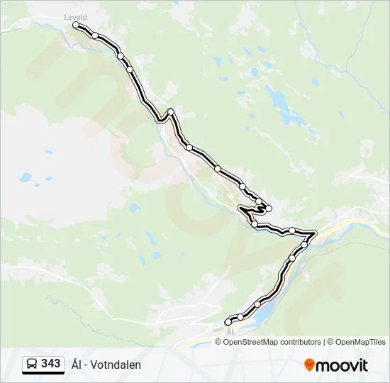 343 Bus Line Map