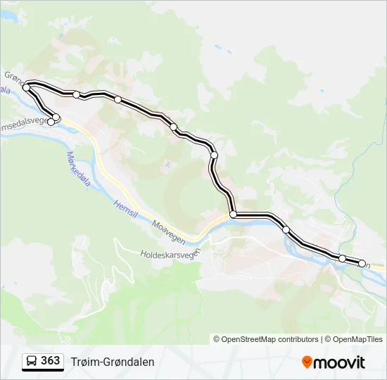 363 Bus Line Map