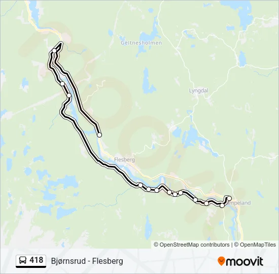 418 Bus Line Map