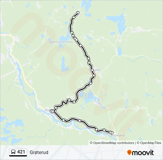 421 Bus Line Map