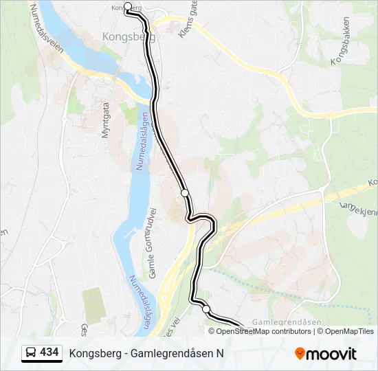 434 Bus Line Map