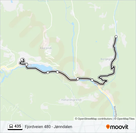 435 Bus Line Map