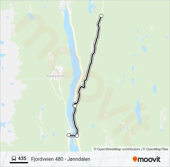 435 Bus Line Map