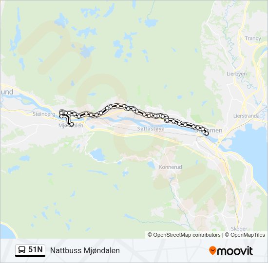 51N Bus Line Map