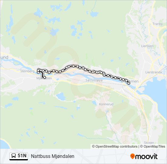 51N bus Line Map