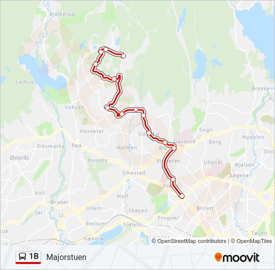 1B Bus Line Map