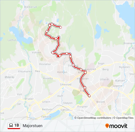 1B Bus Line Map