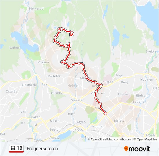 1B Bus Line Map
